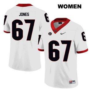 Women's Georgia Bulldogs NCAA #67 Caleb Jones Nike Stitched White Legend Authentic College Football Jersey TPR2454QD